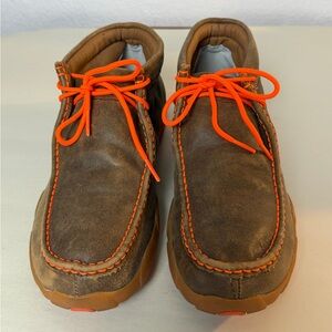 Twisted X Chukka Driving Moccasins Boots leather Distressed Brown Size 8.5